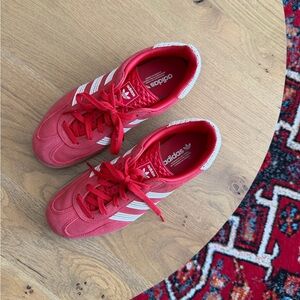 Women's Adidas Gazelle Indoor Red with White Stripes